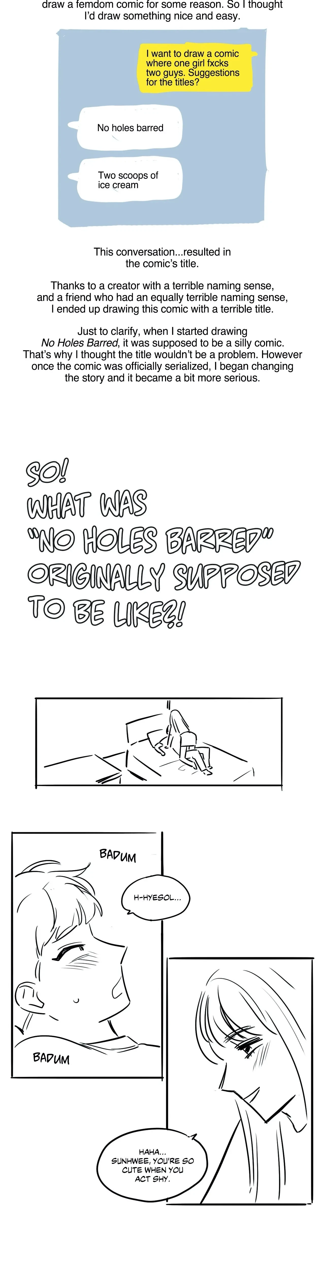 No Holes Barred Chapter 67x1 - Season 2 Creator's Note, page 3