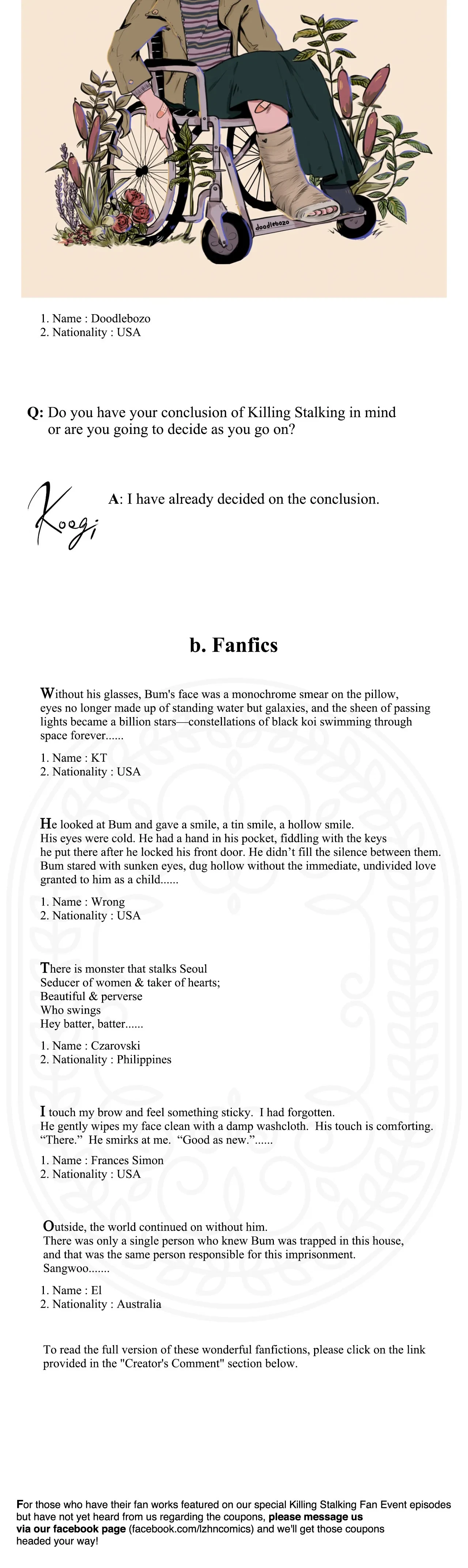 Chapter 19x2 - Killing Stalking Fan Event Pt. 1, page 10