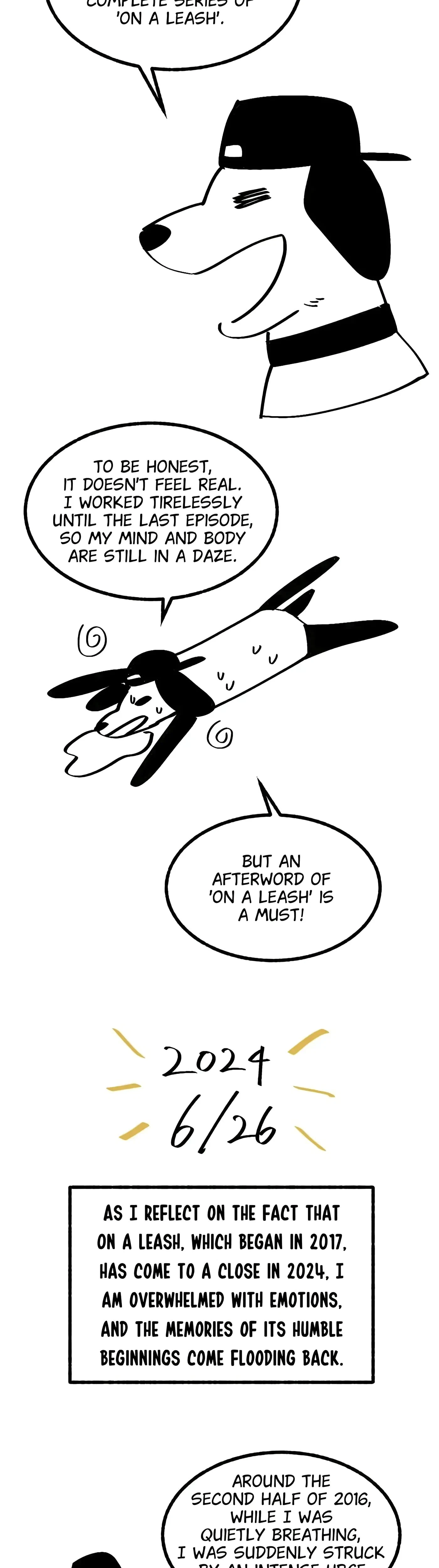 On A Leash Chapter 139x5 - Author Note, page 2