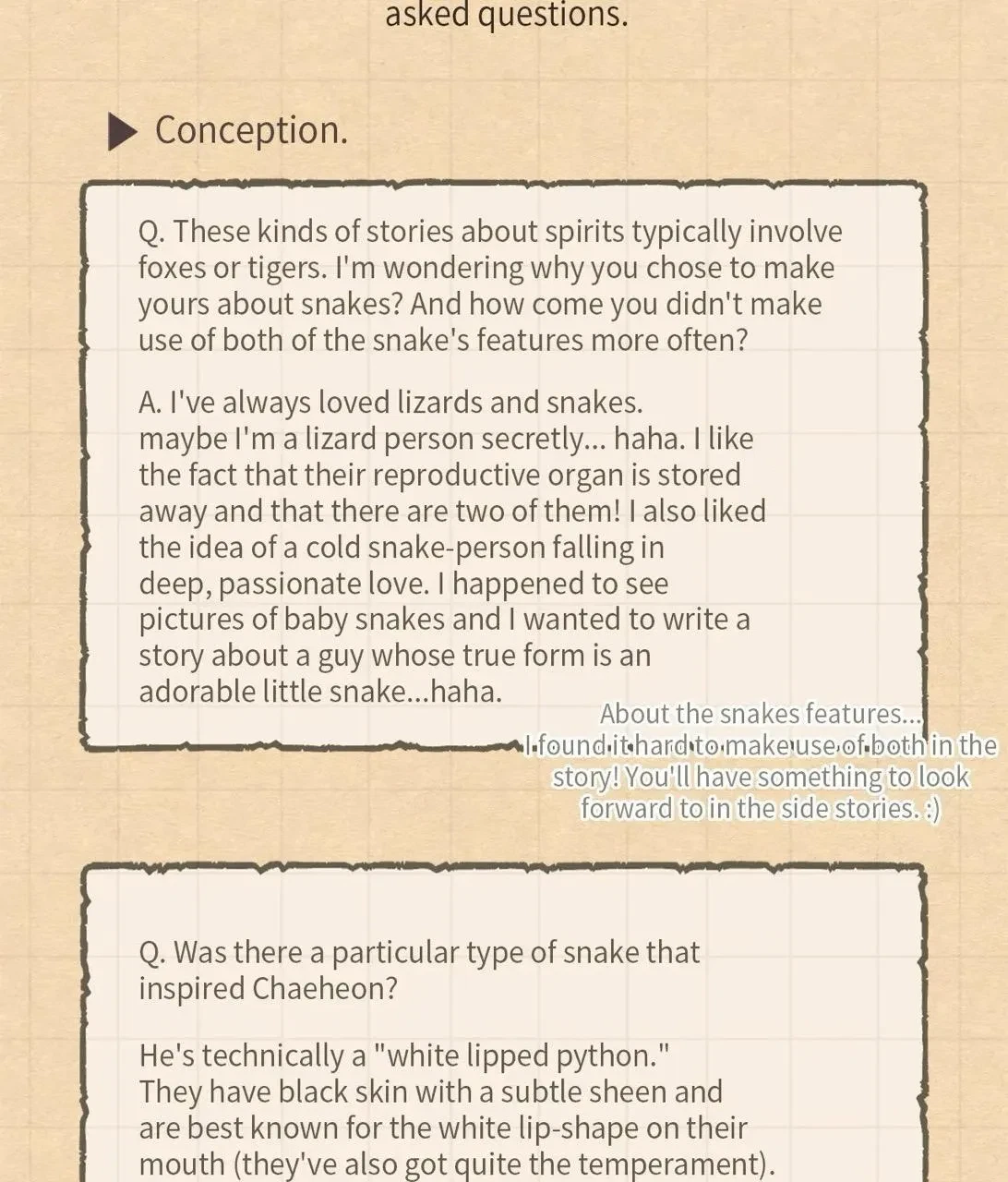 In Cold Love Chapter : Creator’s Note, page 3